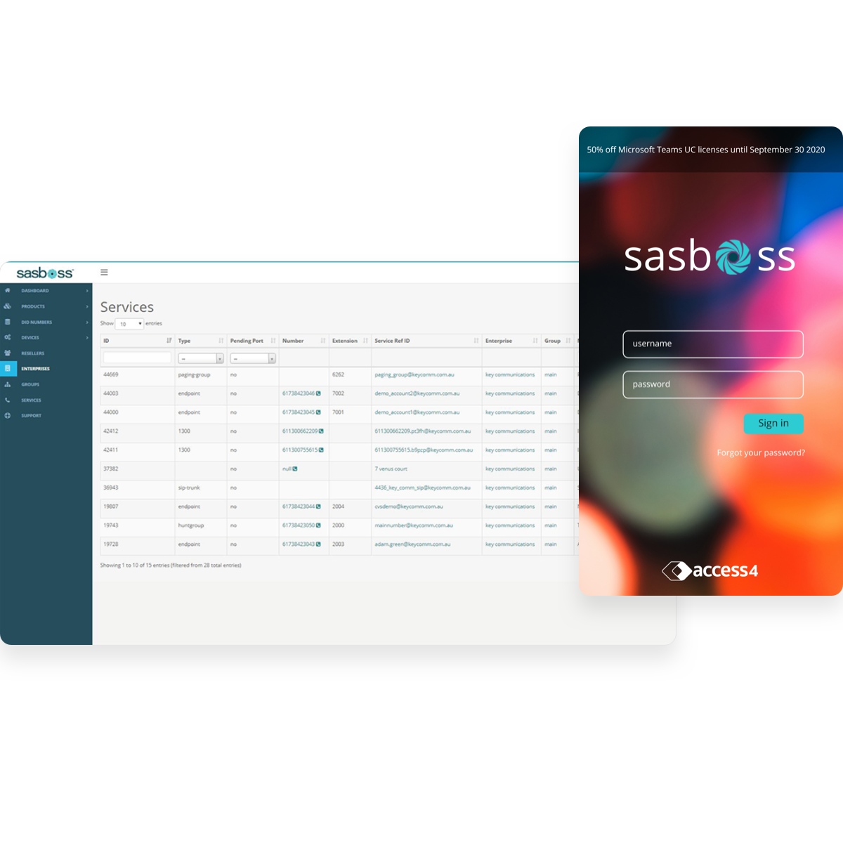 SASBOSS Services Screens SASBOSS Services Screens